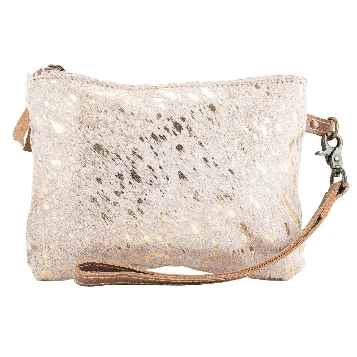 Glitzy White Golden pouch