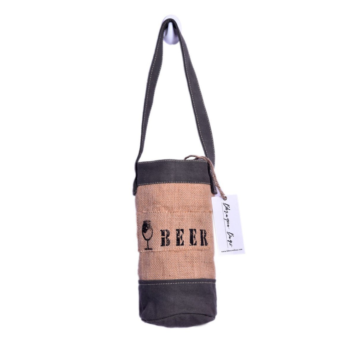 Glass with Beer Print on Jute Barware