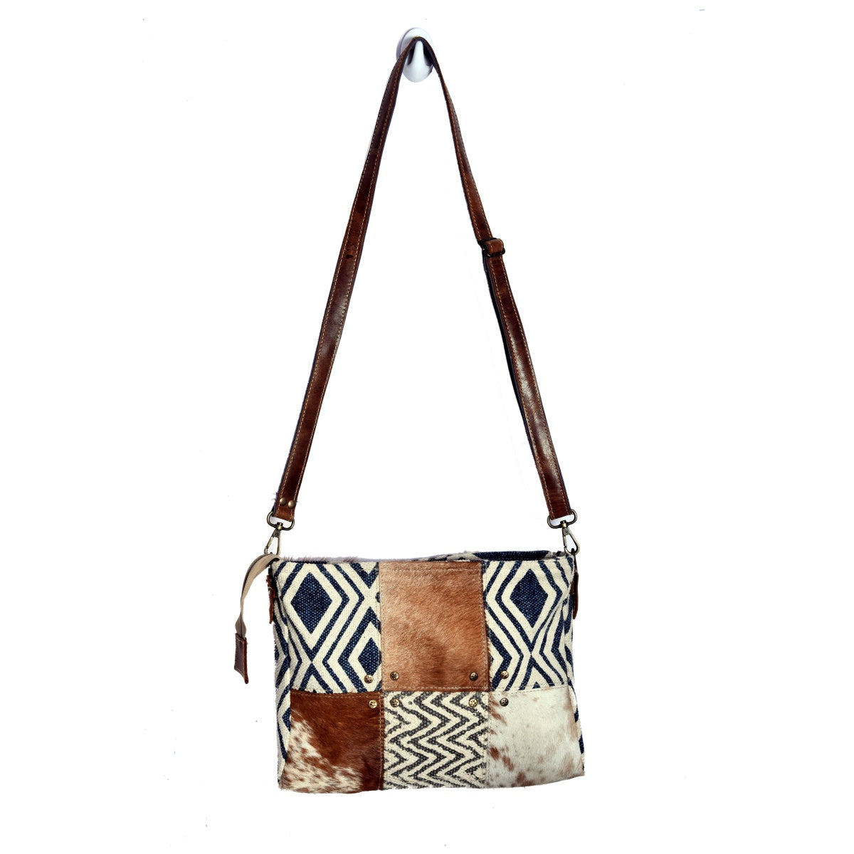 6 Block Rug & Hairon Shoulder Bag
