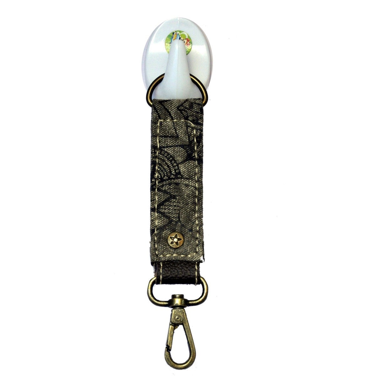 Green Floral Printed Key Chain