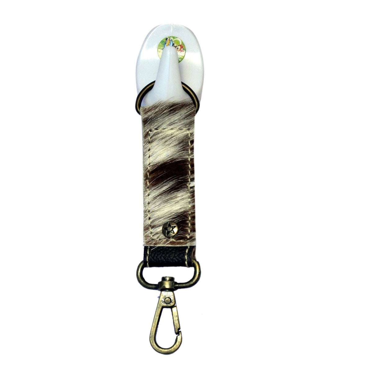Brown and White Hairon Key Chain