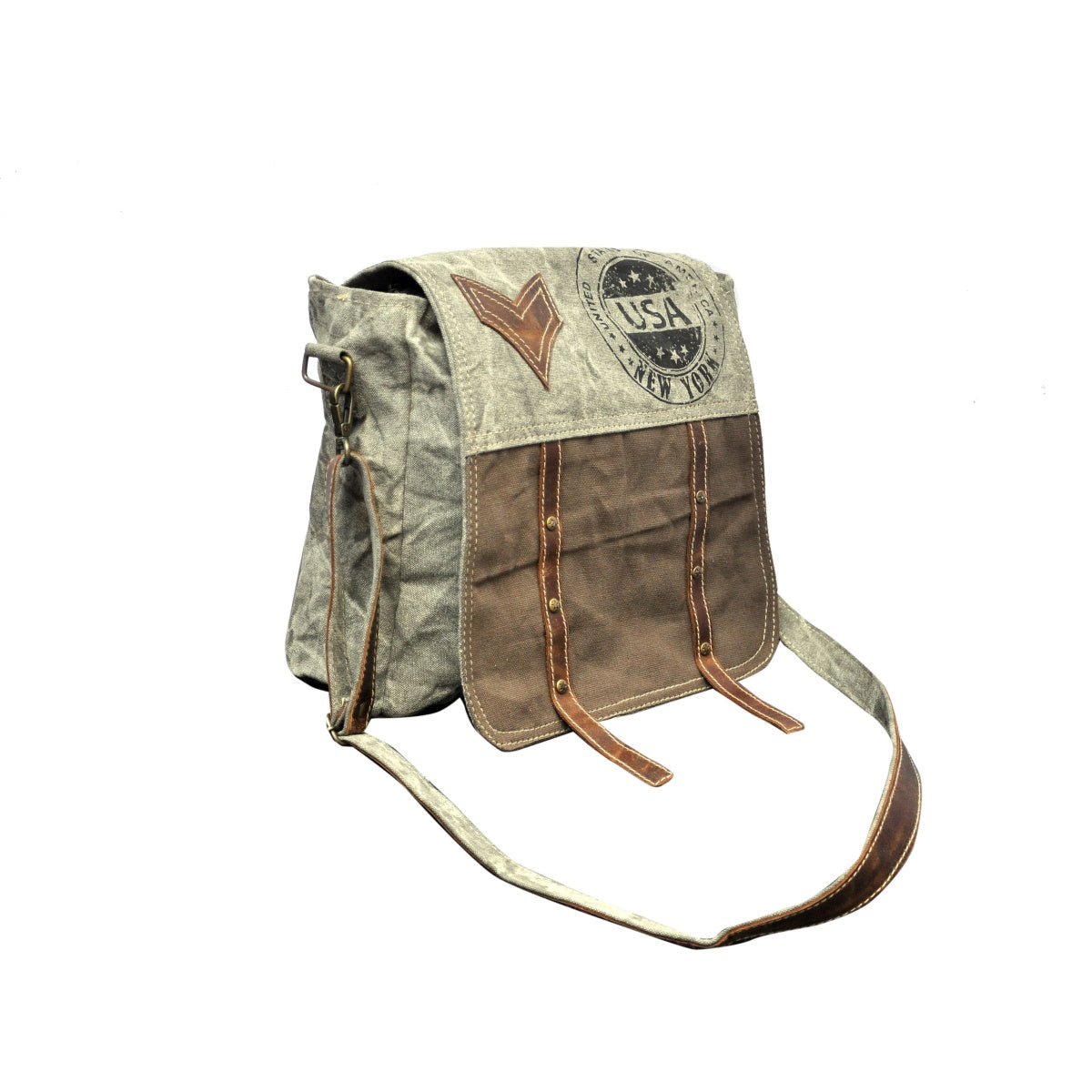 USA Print Leather Bedge Shoulder Bag
