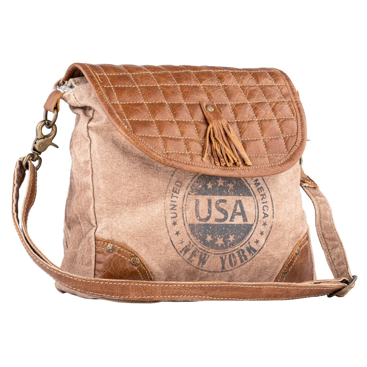 Beige Spin Shoulder Bag