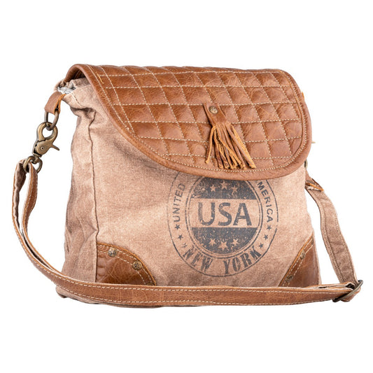 Beige Spin Shoulder Bag