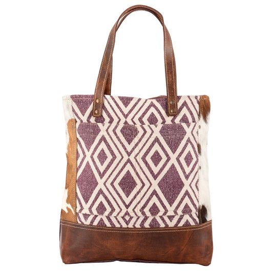 Maroon Geometric Tote Bag