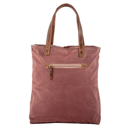 Maroon Geometric Tote Bag