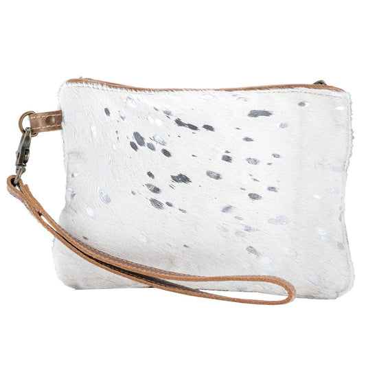 Glitzy White Silver pouch