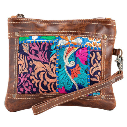 Embroidered Leather Pouch