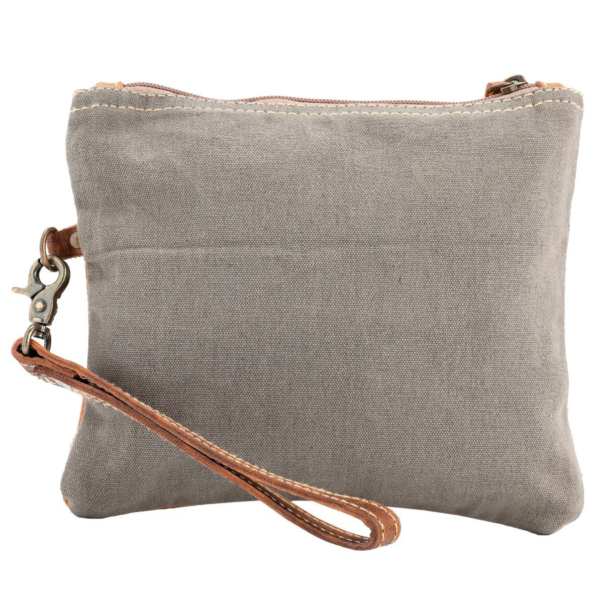 Embroidered Leather Pouch