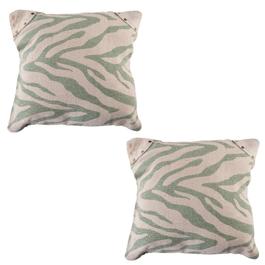 Green Zebra Cusion Cover ( Set of 2)