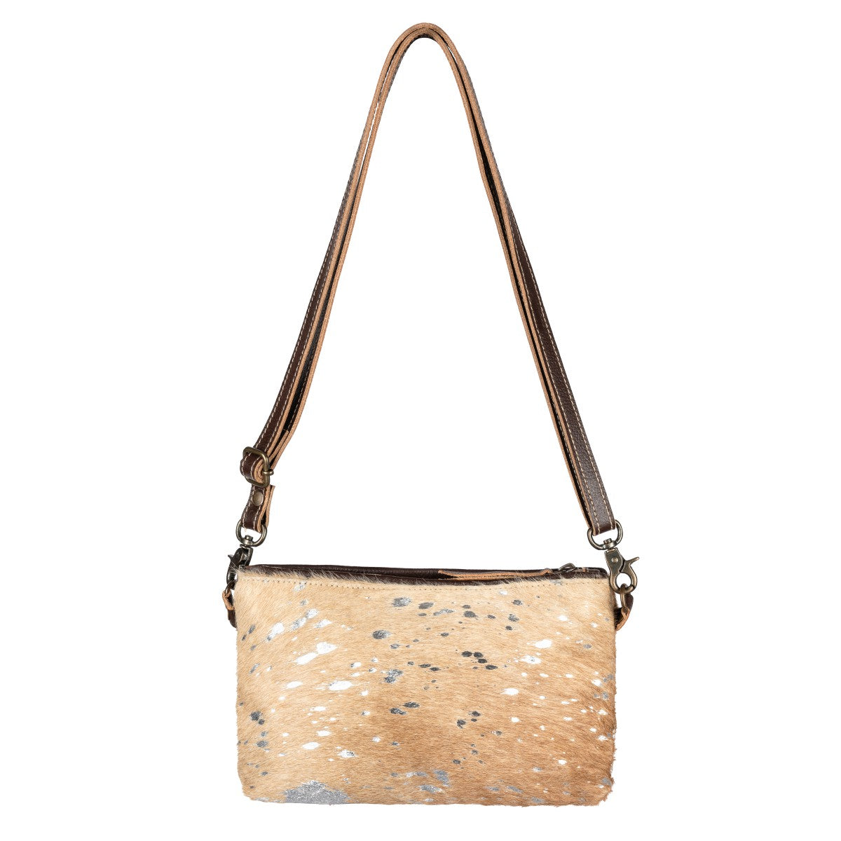 Glitzy Silver Brownish Crossbody
