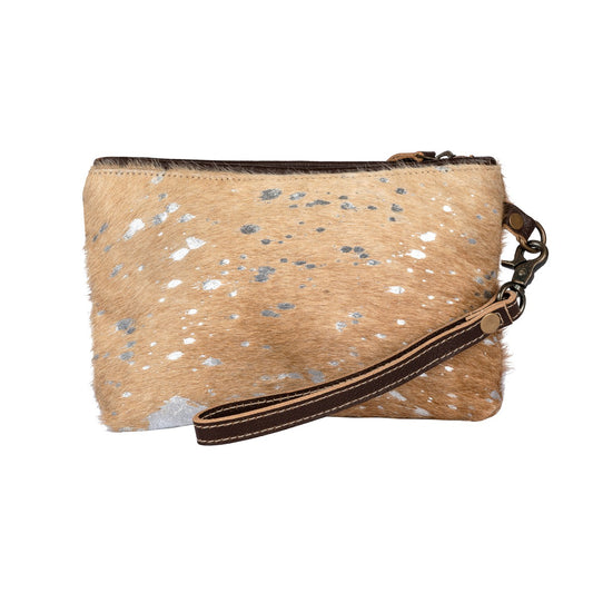 Glitzy Silver Brownish Pouch