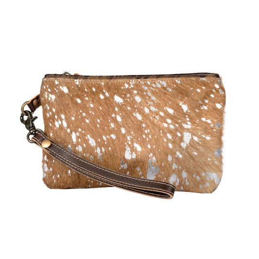 Glitzy Silver Brownish Pouch