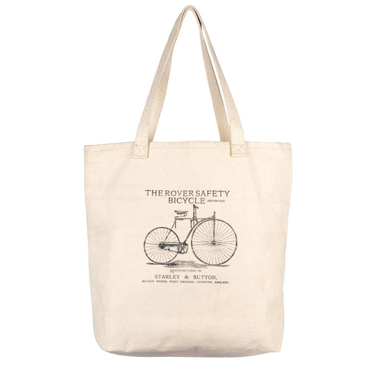 Vintage Cycle Print Shopping Bag