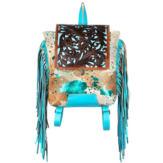 Turqoise fringe Backpack