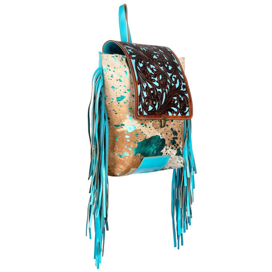 Turqoise fringe Backpack