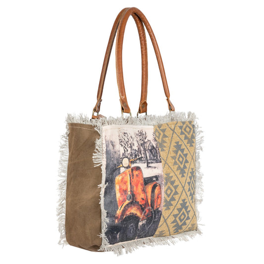 Vintage Scooter Small Handbag