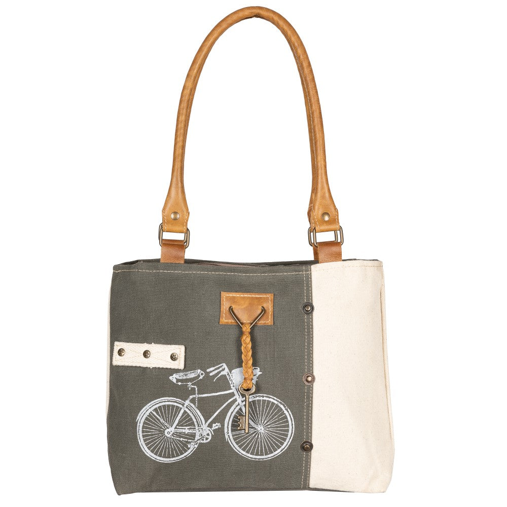 Bicycle Print Small Tote Bag