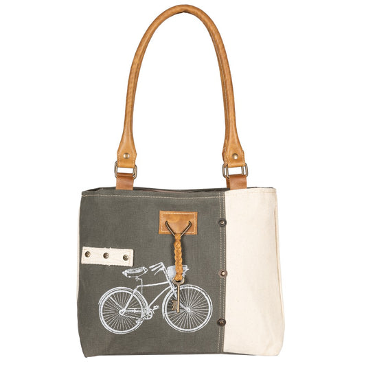 Bicycle Print Small Tote Bag