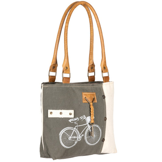 Bicycle Print Small Tote Bag