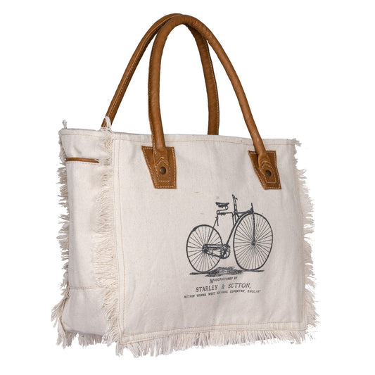 Cycle Print Hand Bag
