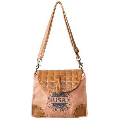 Beige Spin Shoulder Bag