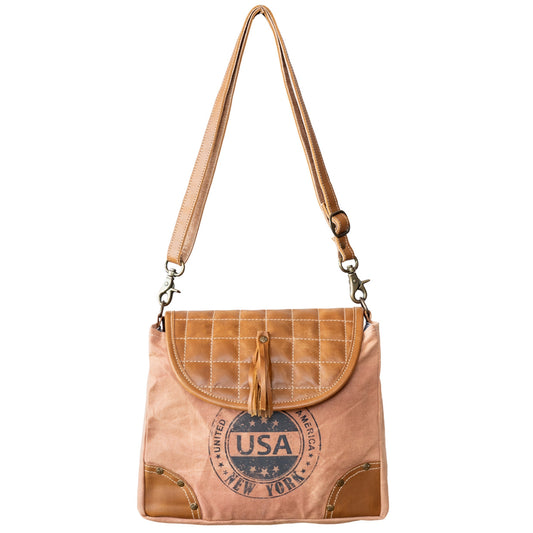 Beige Spin Shoulder Bag
