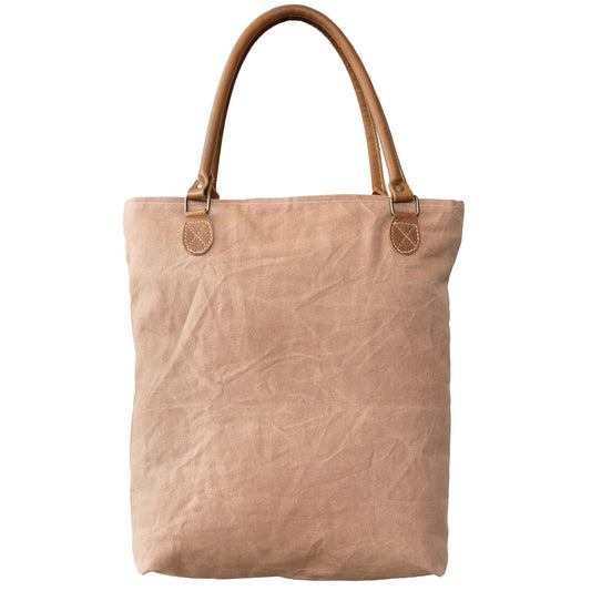Front Pocket Lite Brown Tote Bag