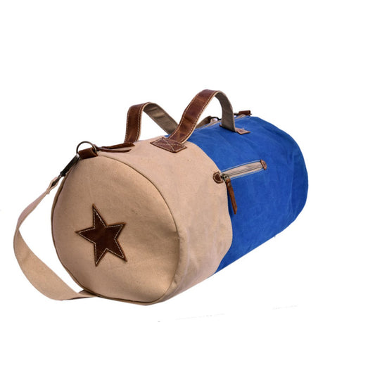 Vintage & Flag Print Duffle Bag