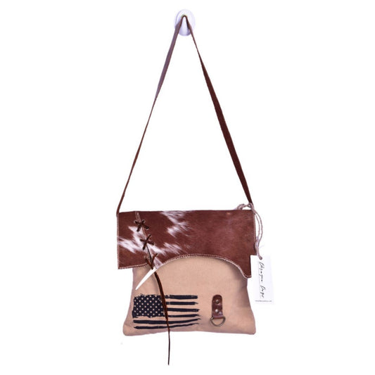 Rough Cut Flap With Bone Shoulder Bag