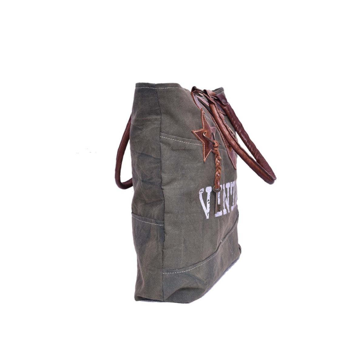 Vintage Print With Star Tote Bag
