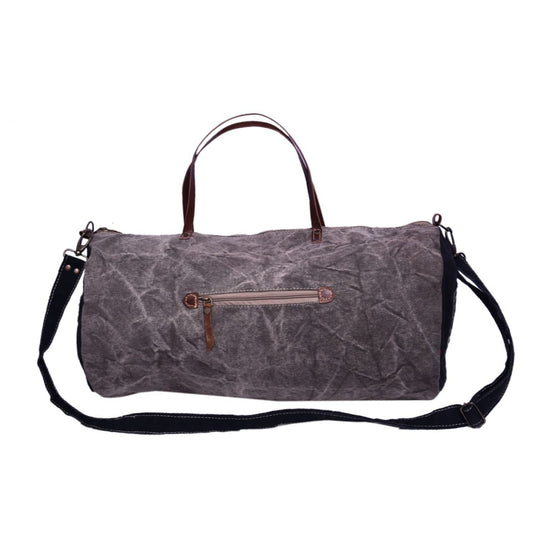 Grey Washed Vintage Print Gym and Duffle Bag