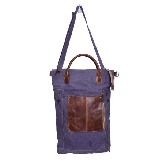 Purple Washed Star Print Shoulder Cum Tote Bag