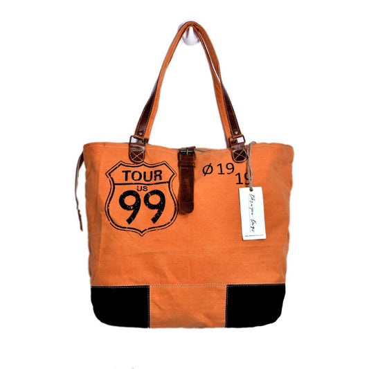 Tour US 99 &amp; 019 19 Print Orange Tote Bag