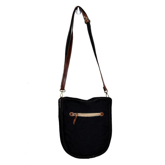 Hairon Strip on Rug Shoulder Bag