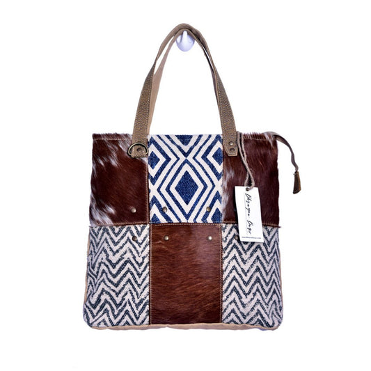 Six Block Rug And Hairon Tote Bag