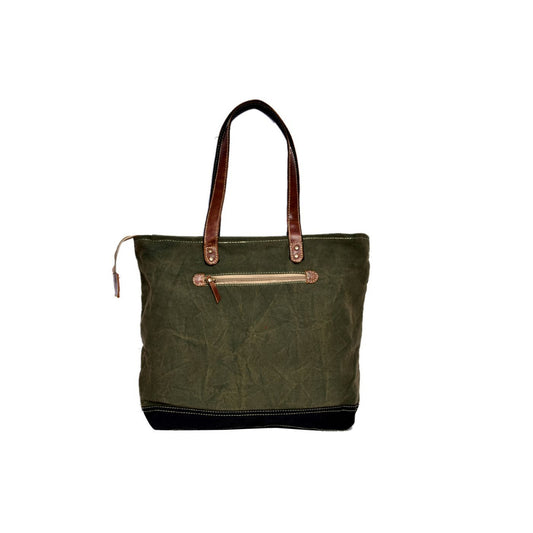 Round USA Print Green Tote Bag