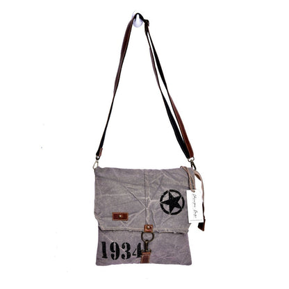 Star and 1934 Print Rough Shoulder Bag