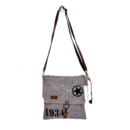 Star and 1934 Print Rough Shoulder Bag