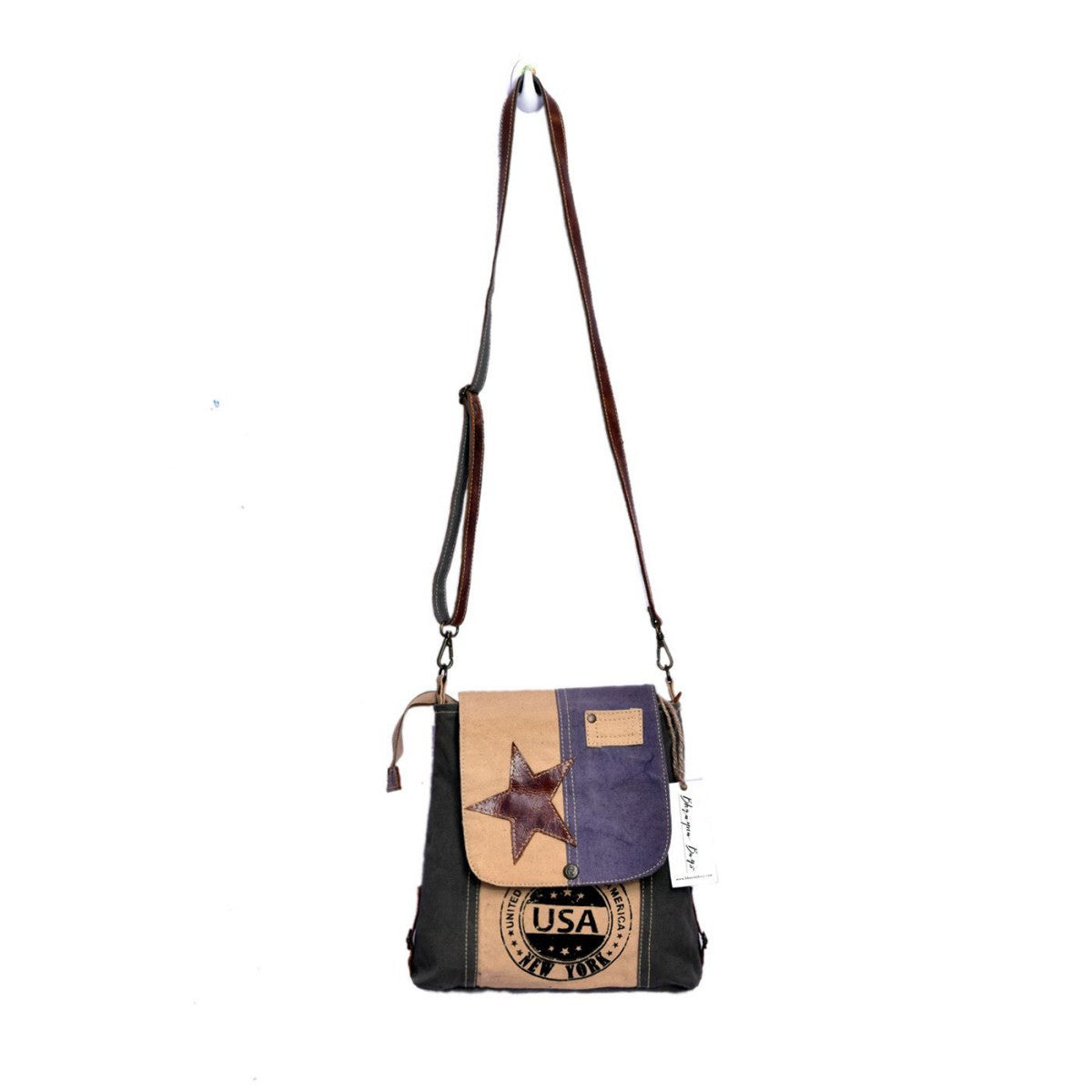 Round USA Print Small Shoulder Bag