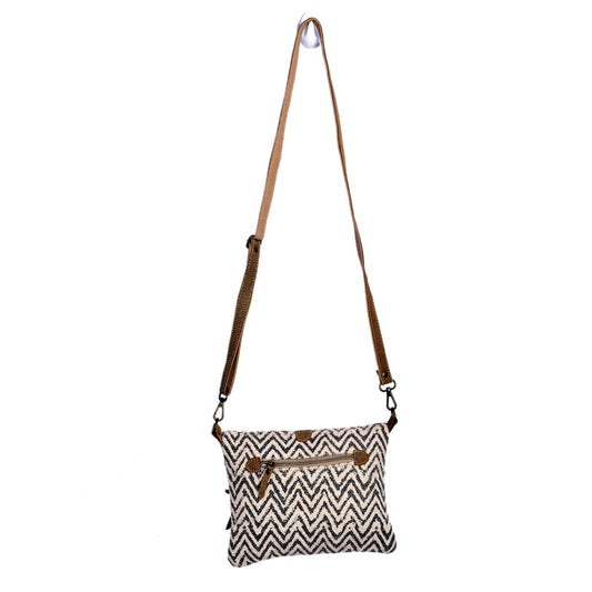 Zigzag Rug With Hairon Flap Crossbody