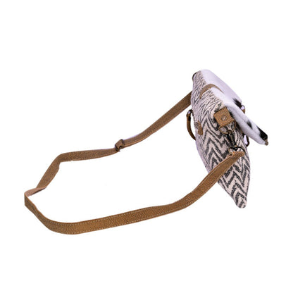 Zigzag Rug With Hairon Flap Crossbody
