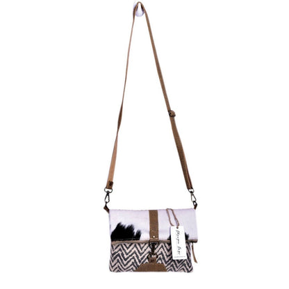 Zigzag Rug With Hairon Flap Crossbody