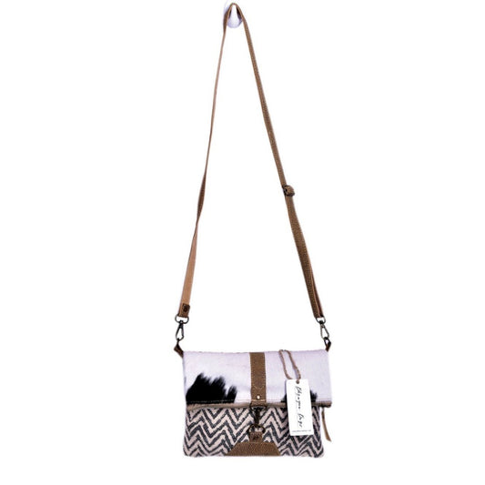 Zigzag Rug With Hairon Flap Crossbody