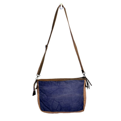 Blue Rug With Hairon Shoulder Bag