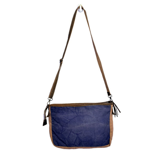 Blue Rug With Hairon Shoulder Bag