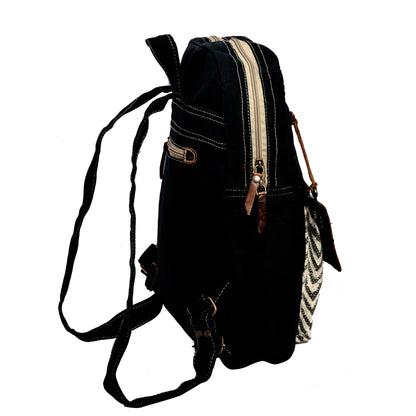 Star Print With Zigzag Rug Pocket Backpack