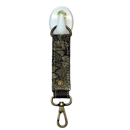 Green Floral Printed Key Chain