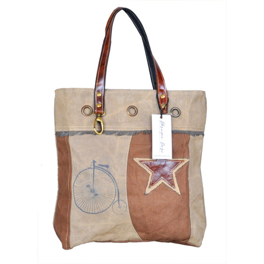 Two Layer Cycle Print Tote Bag