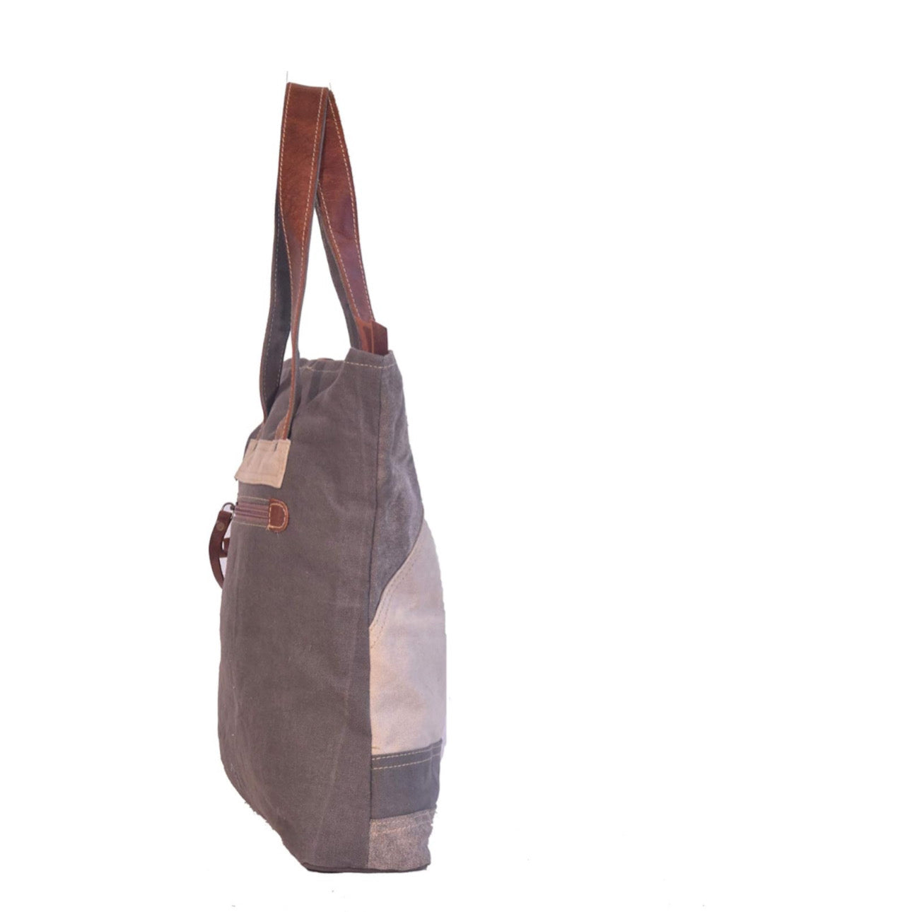 Star Print On White Washed Tote Bag